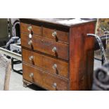 Regency oak chest of two short and three long graduated drawers on bracket feet 96 cm wide, 101 cm h