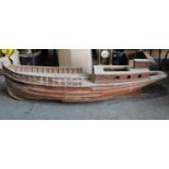 Very large scratch built model boat, 195cm wide