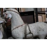 Victorian-style painted pine childs horse on stand 82 cm long