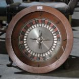Vintage mahogany mounted roulette wheel (not presently functioning) 49cm wide