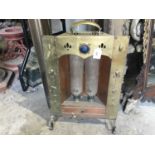 Unusual Art Nouveau brass electric fire (sold as a decorators item only and not suitable for heating