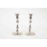 Pair of George I style dwarf candlesticks, by Goldsmiths and Silversmiths, 1937