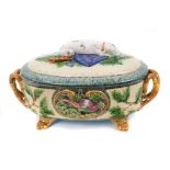 Victorian Minton majolica game pie dish