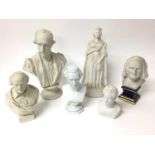 Group of Parian busts and figures