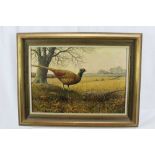 S. G. Anderson, oil on canvas - Pheasants in Landscape, signed and dated 1972, 34cm x 49cm, framed