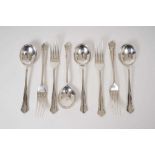 Selection of contemporary silver Chippendale pattern flatware