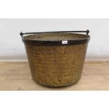 Very large antique brass preserve pan