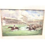 Collection of eight early to mid 19th century racing and horse engravings and prints, each in glazed