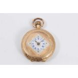 Late 19th century Swiss 14ct gold fob watch