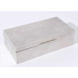 Contemporary silver cigarette box of rectangular form with engine turned decoration