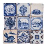 Nine delft tiles