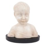 After Desiderio da Settignano, 19th century marble bust of a young boy