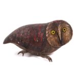 *Guy Taplin (b.1939) carved and painted driftwood sculpture - Little Owl, signed and titled to the u