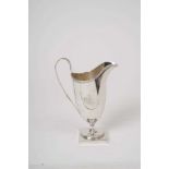 George III silver helmet shape cream jug. London 1785