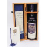 Bottle of Royal Lochnagar Selected Reserve single highland malt Scotch whisky in fitted wooden prese