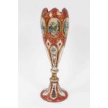 19th century Bohemian overlaid glass vase