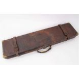 Early 20th century brown leather gun case with brass fittings