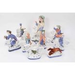 Set of Rye pottery figures from the Canterbury tales