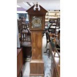 Good quality 1970s walnut longcase clock made by John Paynter, the movement provided by Charles Grev