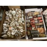 Collection of crested ware china and collection of model cottages