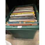 One box of records, including LPs and 12 inch singles, Kraftwerk, ELO, Cure, etc, 1970s/80s