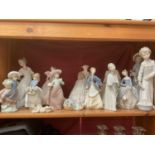 Collection of figurines by Lladro, Nao and Coalport