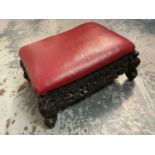 Ceylonese carved footstool