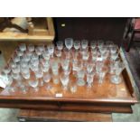 Lot 19th century and later wine glasses and glassware