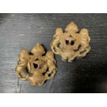 Fine quality pair of gilt brass furniture mounts