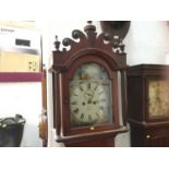 19th century mahogany cased 8 day long case clock with painted enamel dial, by Woller, Norwich