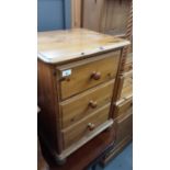 Pine bedside cabinet together with a pine blanket box
