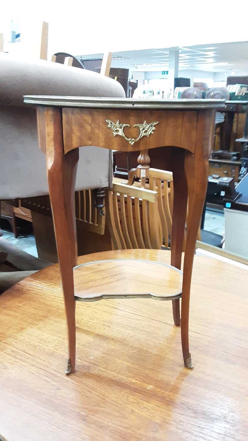 French parquetry kidney shaped side table