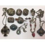 Collection of Miracle brooches, pendants and pair earrings