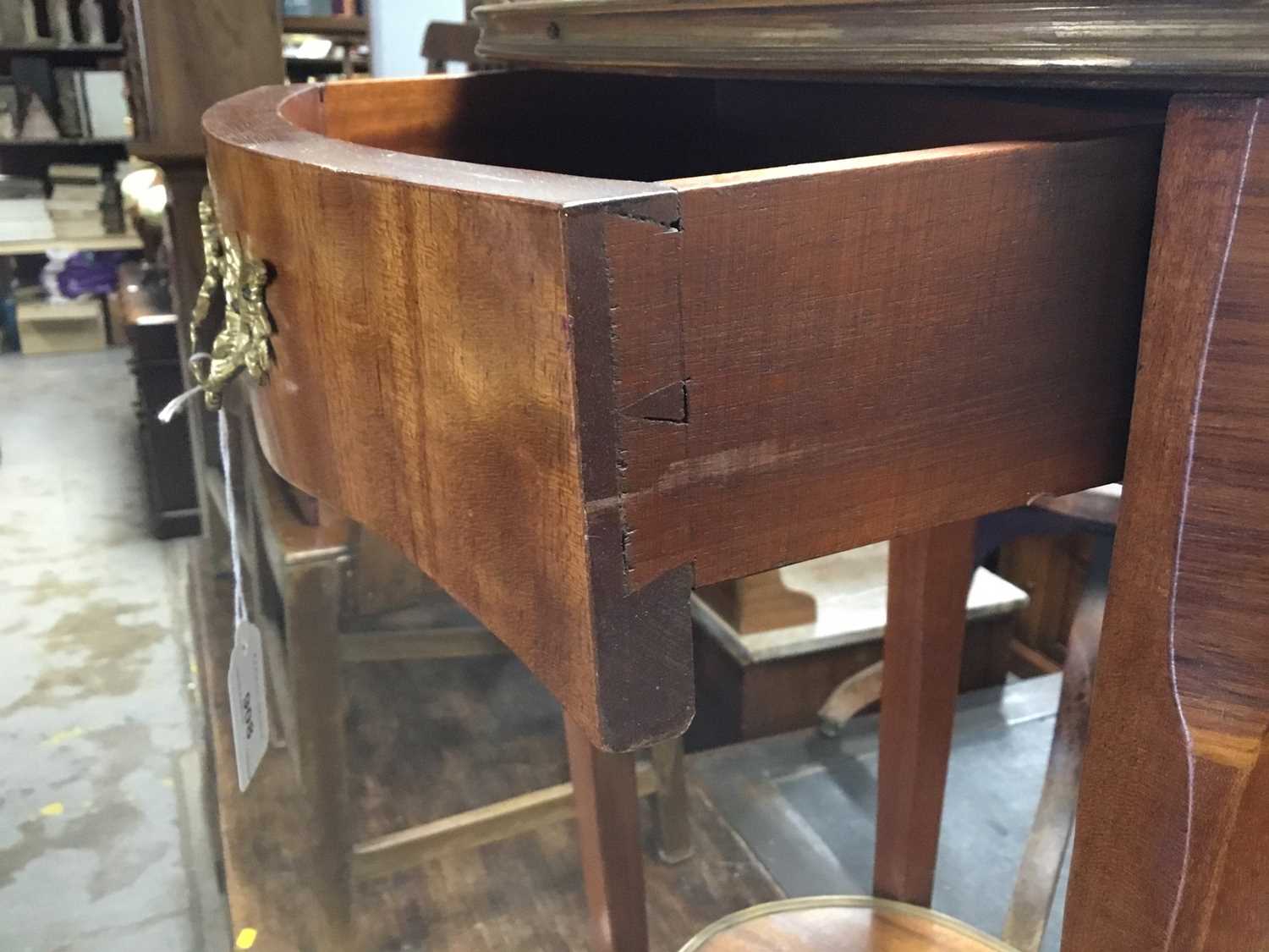 French parquetry kidney shaped side table - Image 3 of 5