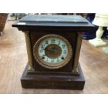 Collection of anniversary clocks, mantel clocks and others including a gilt clock case.