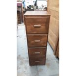 Oak and ply four drawer filing cabinet, 39cm wide, 39.5cm deep, 115cm high