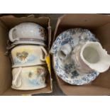 Various ceramics including chamber pots, china teaset other items
