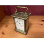French brass carriage clock, 11cm high