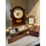 Brass carriage clock and Edwardian mantle clock