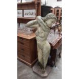 Large fibreglass classical garden femalefigure - weathered finish