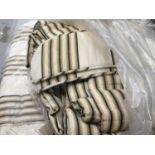 Pair good quality striped interlined curtains with tie backs