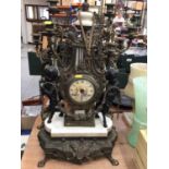 Ornate French Clock and garniture marked Leroy & Co