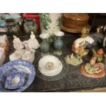 Decorative china including pair of Doulton vases, Royal Doulton figurines and other items