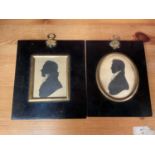 Two Regency silhouettes on paper