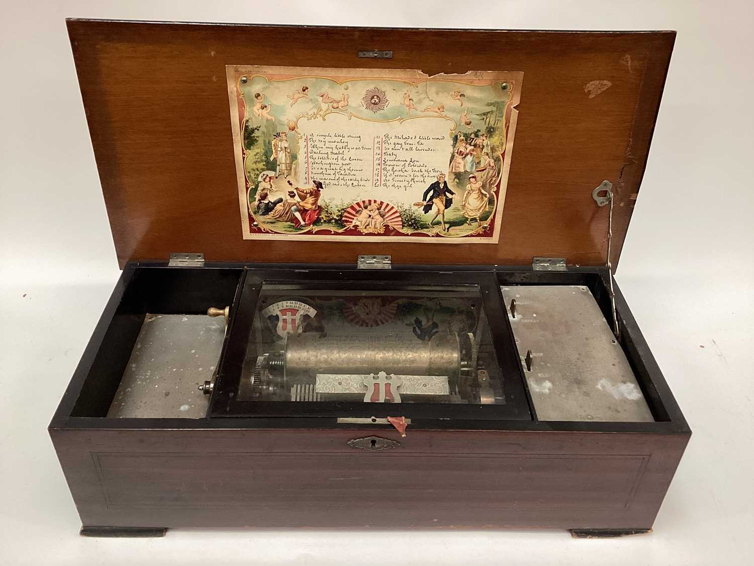 19th century music box, playing 20 tunes