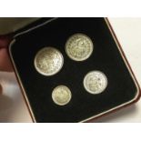 G.B. - Silver four coin maundy set Elizabeth II 1969 AU (N.B. Cased)