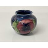Moorcroft pottery vase decorated in the pansy pattern, impressed marks to base, 7cm high