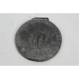 Unusual lead award medal or plaque for Bu-Sueir Donkey Derby Runners Up 1935. Probably relating to t