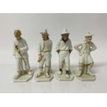 Four Royal Worcester white glazed male figures