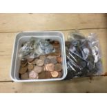 World - Mixed coinage to include a small quantity of silver and G.B. bronze Pennies etc (Qty)